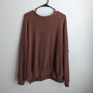Nellie Mae Copper Brown Ribbed Pullover